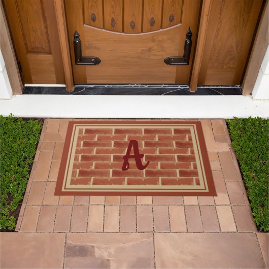 Paillasson Conception de monogramme sur mesure en brique roug (De plein air)