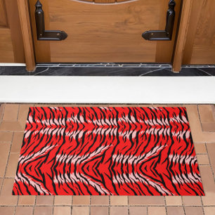 Paillasson Conception de motif de peau d'animal Tigre Rouge