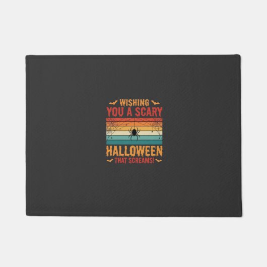 Paillasson Conception de toile d'araignée d'Halloween effraya (Devant)