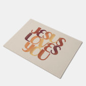 Paillasson Conception de typographie chrétienne Jésus aime  (Incliné)