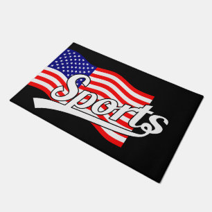 Paillasson Conception du texte : SPORTS blanc & USA Drapeau