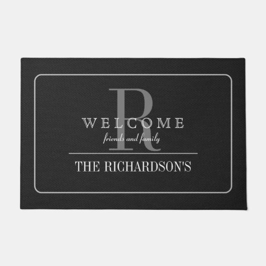Paillasson Conception personnalisée en caoutchouc noir avec p (Devant)
