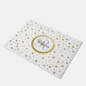 Paillasson Confetti d'argenterie en feuilles d'or monogramme (Incliné)