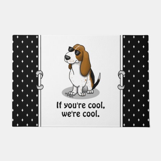 Paillasson Cool Basset Hound chien et lunettes de soleil (tri (Devant)