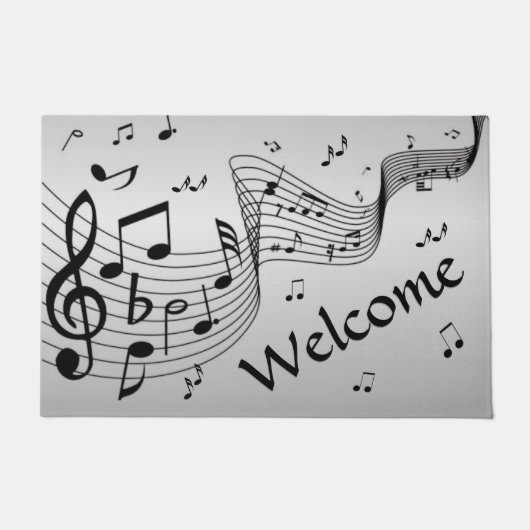 Paillasson Cool Music Notes Bienvenue (Devant)