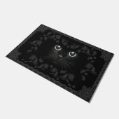 Paillasson Cool tout noir mat de chat, Kitten (Incliné)