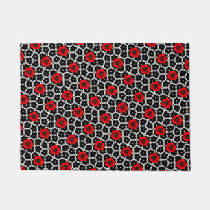 Paillasson Coquelicot rouge sur fleurs de Goth