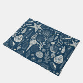 Paillasson Coques de mer sur bleu foncé (Incliné)