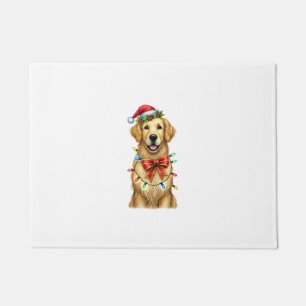 Paillasson Coquette Chien retrieur d'or Mignonne Noël de Bow 