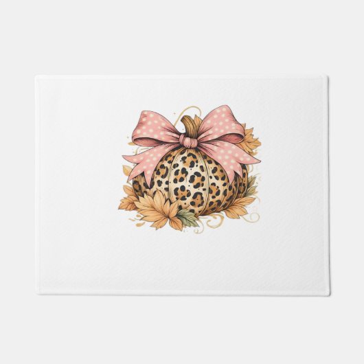 Paillasson Coquette Leopard Citrouille avec cou rose - Glam F (Devant)