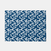 Paillasson Corail Abstrait bleu et blanc Motif répétitif (Devant)