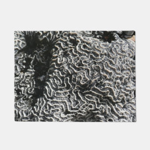 Paillasson Corail noir et blanc I Abstrait Nature Photo