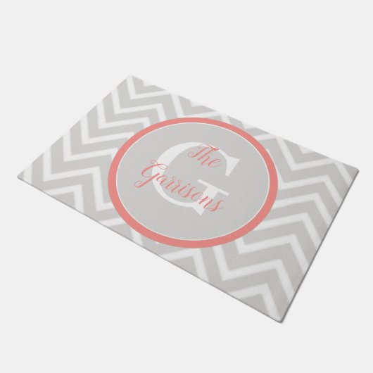Paillasson Coral Chevron Monogram Doormat (Incliné)