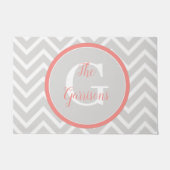 Paillasson Coral Chevron Monogram Doormat (Devant)