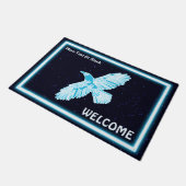 Paillasson Corbeau bleu sur étoiles (Incliné)