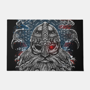 Paillasson Corbeaux et épées d'Odin Mythologie Viking drapeau