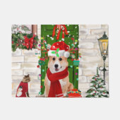 Paillasson corgi Chien Noël (Devant)