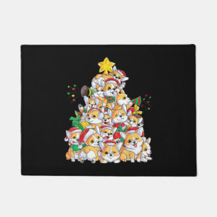 Paillasson Corgi Christmas Tree Chien Père Noël Joyeux Corgma