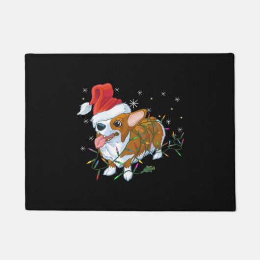 Paillasson Corgi de Noël (Devant)