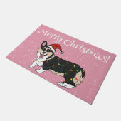 Paillasson Corgi de Noël mignon (Incliné)