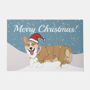 Paillasson Corgi de Noël mignon
