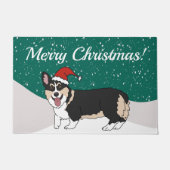 Paillasson Corgi de Noël mignon (Devant)