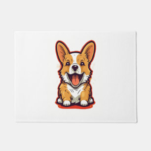 Paillasson Corgi joyeux et mignon - Conception adorable pour