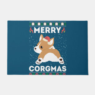 Paillasson Corgi laide de Noël style joyeux Corgmas