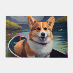 Paillasson Corgi sur une pagaie : Une aventure pittoresque