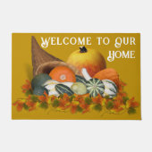 Paillasson Corne d'abondance avec citrouilles de Thanksgiving (Devant)