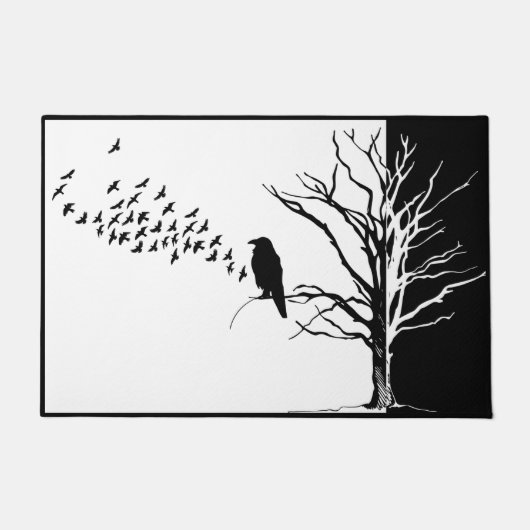 Paillasson Corneille des oiseaux noirs ou ravis (Devant)