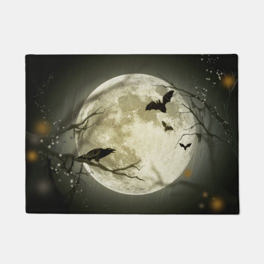 Paillasson Corneilles Éffrayantes de la Lune d'Halloween (Devant)