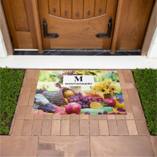 Paillasson Cornucopia Autumn Harvest Table du chef Monogramme