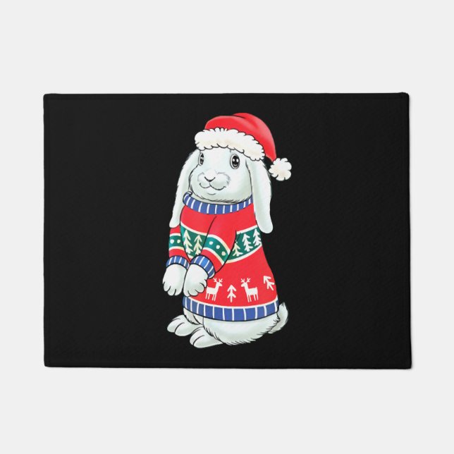 Paillasson Costume de Noël de lapin mignon (Devant)
