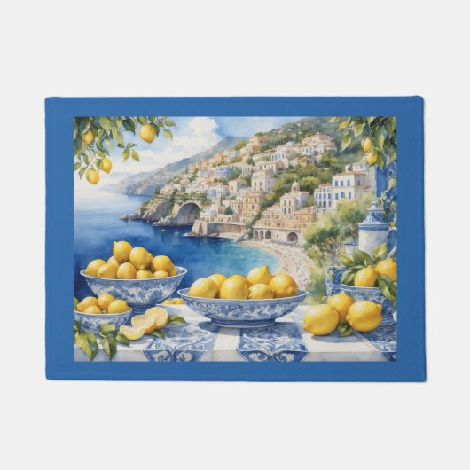 Paillasson Côte d'Amalfi Citron bleu Italie (Devant)
