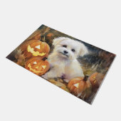 Paillasson Coton De Tulear Halloween Avec Peur Citrouille (Incliné)