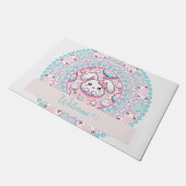 Paillasson Coton Personnalisé Candy Kawaii Bunny Dot Mandala (Incliné)