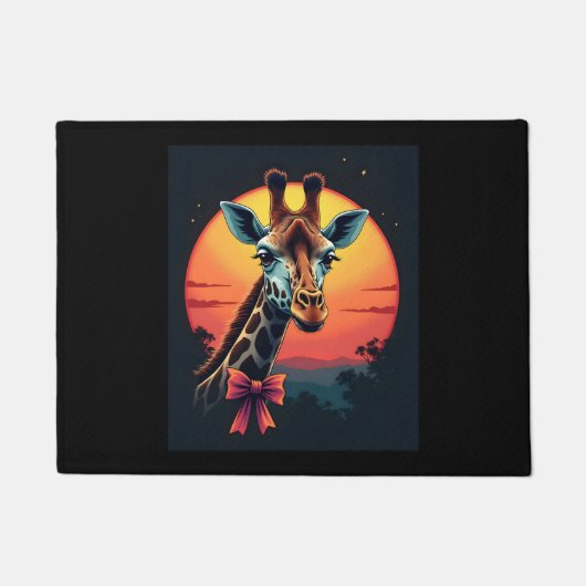 Paillasson Cou de girafe comme un Rollercoaster Run Funny Ret (Devant)