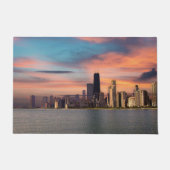 Paillasson Coucher de soleil profond sur Chicago (Devant)
