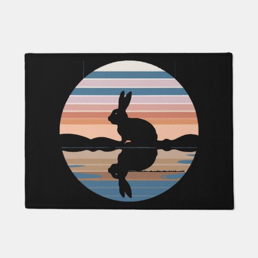 Paillasson Coucher de soleil rétro de lapin (Devant)