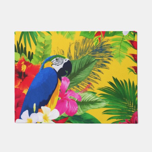 Paillasson Couleur d'été Tropical Toucan Feuille (Devant)