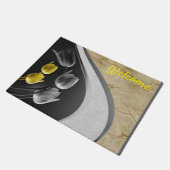 Paillasson Couleur gris et jaune des fleurs de tulipe 2021 (Incliné)