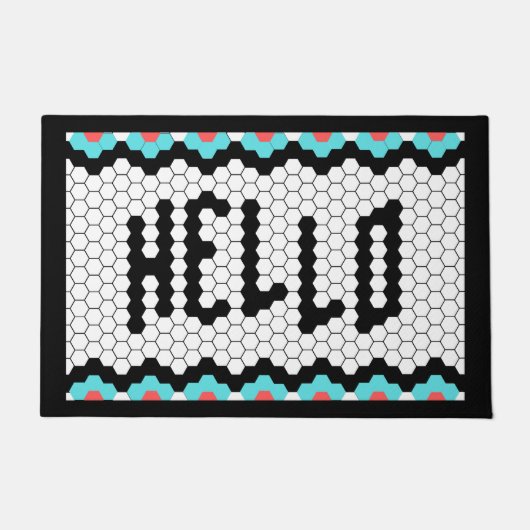 Paillasson Couleur Hello Tile Design (Devant)