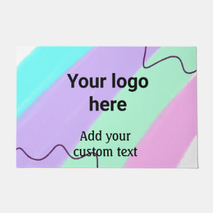 Paillasson Couleur pastel simple ajoutez votre logo texte per