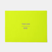 Paillasson couleur solide jaune fluorescent - votre logo (Devant)