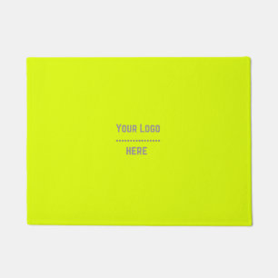 Paillasson couleur solide jaune fluorescent - votre logo