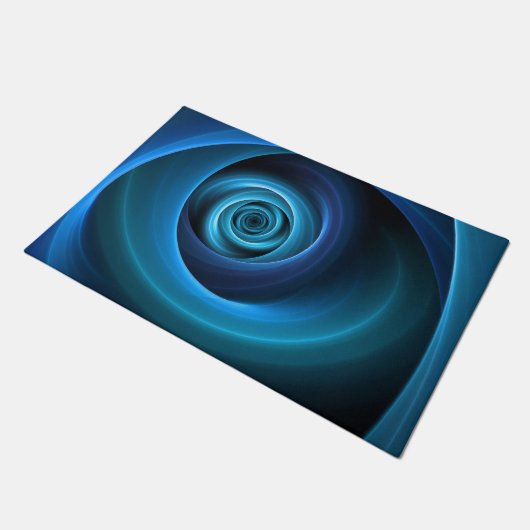 Paillasson Couleurs bleu spirale 3D Art Abstrait fractal mode (Incliné)