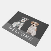 Paillasson Couleurs d'aquarelle pour chiens mignons Schnauzer (Incliné)