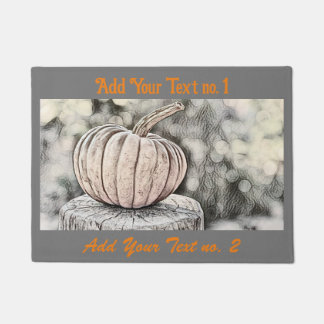 Paillasson Couleurs de chute vintage citrouilles de chute aqu