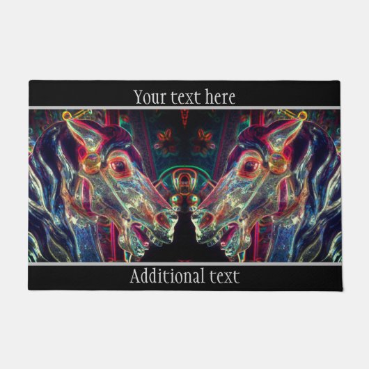 Paillasson Couleurs électriques Carousel Cheval Art Personnal (Devant)